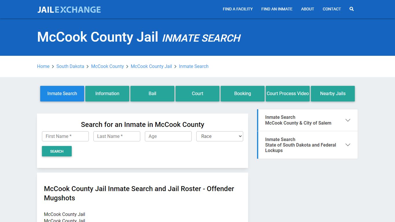 McCook County Jail, SD Inmate Search: Roster & Mugshots